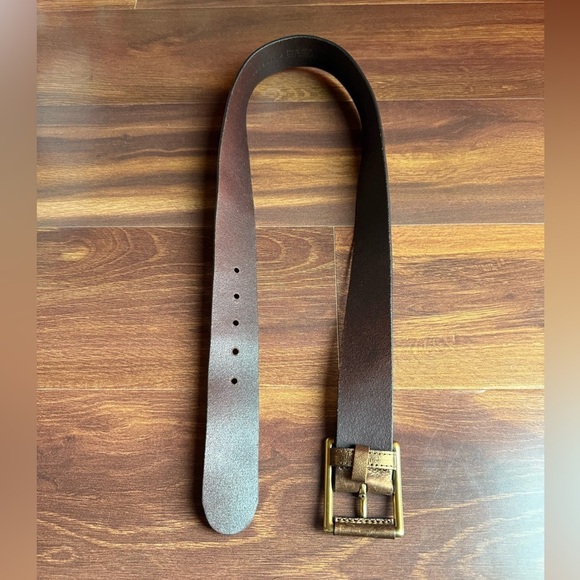 LIZ CLAIBORNE Brown Leather Belt Size Medium - Picture 3 of 7